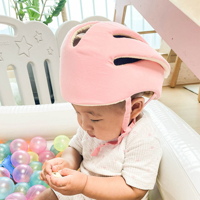 아이끌레 유아 안전 머리보호대 헬멧형, 핑크, 1개