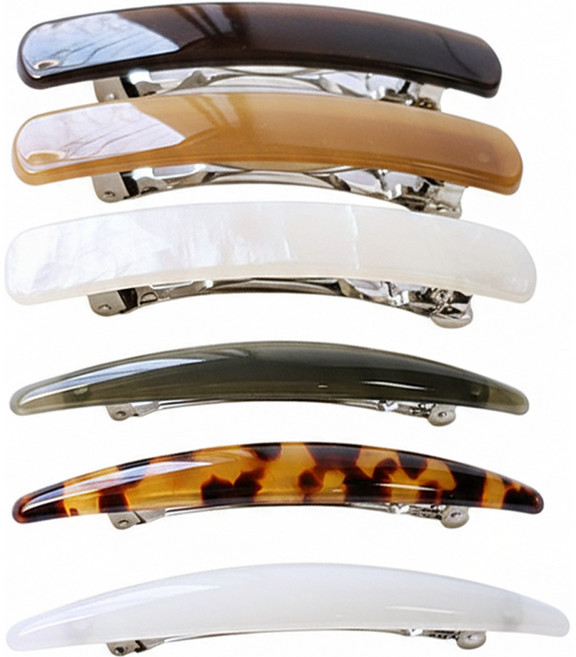 Hemish Style 布朗尼色系自動髮夾6件組