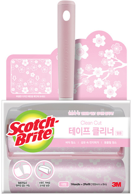 스카치브라이트 3M 프리미엄 테이프 클리너 스타터팩 핸들 본품 + 리필 2p, 1세트