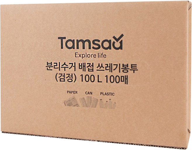 Tamsaa 垃圾袋 黑色, 100L, 1盒