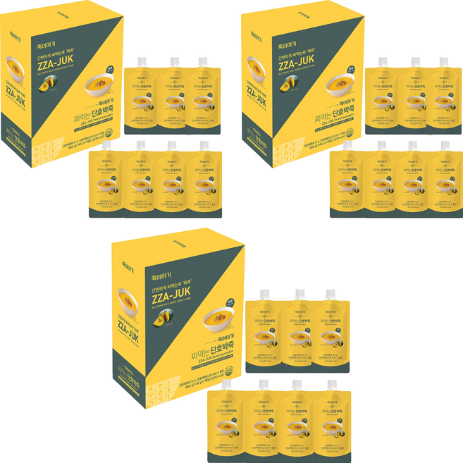 죽이야기 짜먹는 단호박죽 7p, 3개, 980g