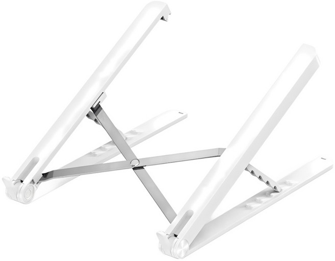 ANTIAN Macbook 折疊便攜式散熱筆電支架/筆記本電腦桌面增高架/可升降穩固支撐墊高架 17吋以下通用, 1個, 白色