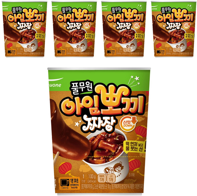 풀무원 아임뽀끼 짜장 떡볶이, 100g, 5세트