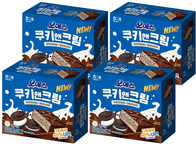 해태제과 오예스 쿠키앤크림, 360g, 4개