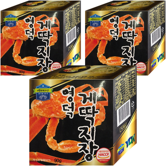 영덕농수산 영덕 게딱지장, 90g, 3개