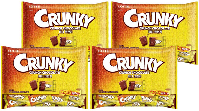 롯데웰푸드 미니 크런키, 171g, 4개