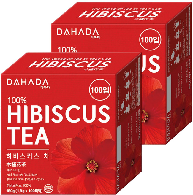 다하다 히비스커스 티백, 1.8g, 100개입, 2개