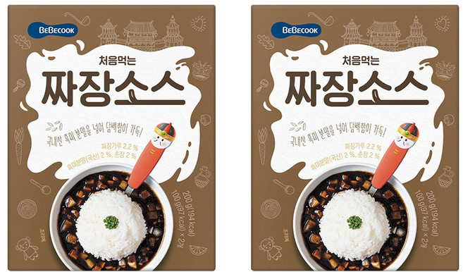 베베쿡 처음먹는 덮밥 소스, 짜장, 200g, 2개