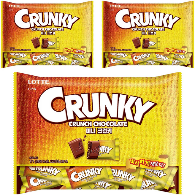 LOTTE 樂天 迷你脆心巧克力, 171g, 3袋