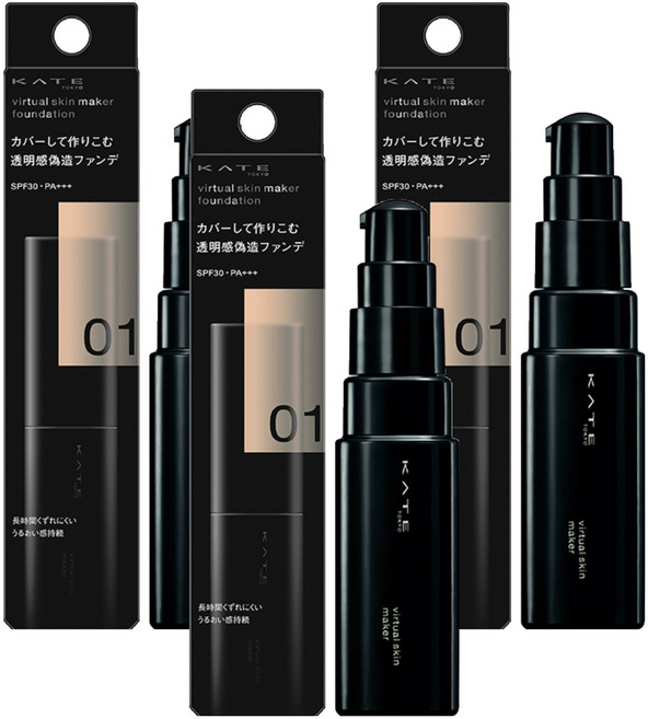 KATE 凱婷 台灣公司貨 幻象零瑕粉底液 25ml, 01, 3個