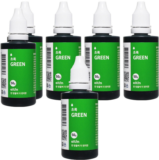 엘틴 진한 푸드칼라 초록, 50g, 6개
