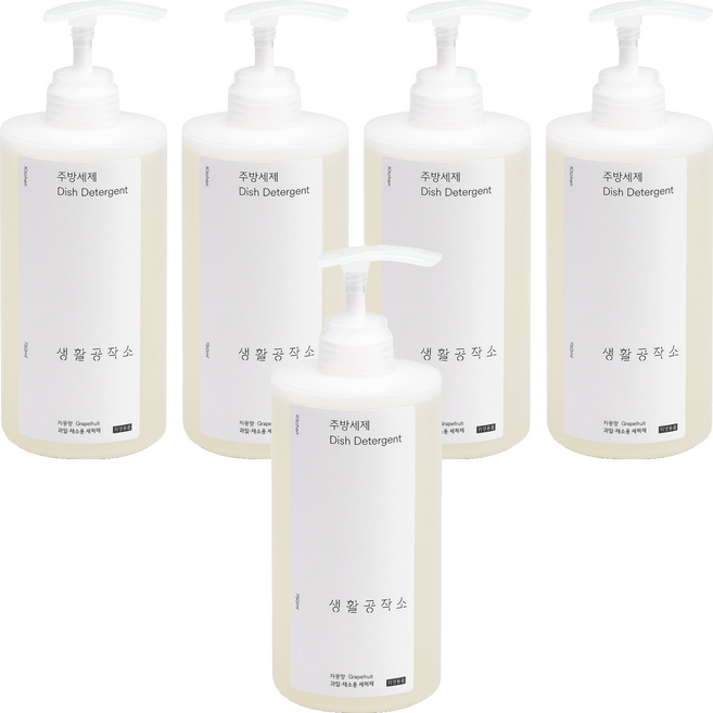 생활공작소 주방세제 자몽, 750ml, 5개