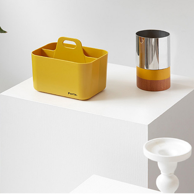 리템 포르타 미니 다용도 수납 정리함, 옐로우, 1개