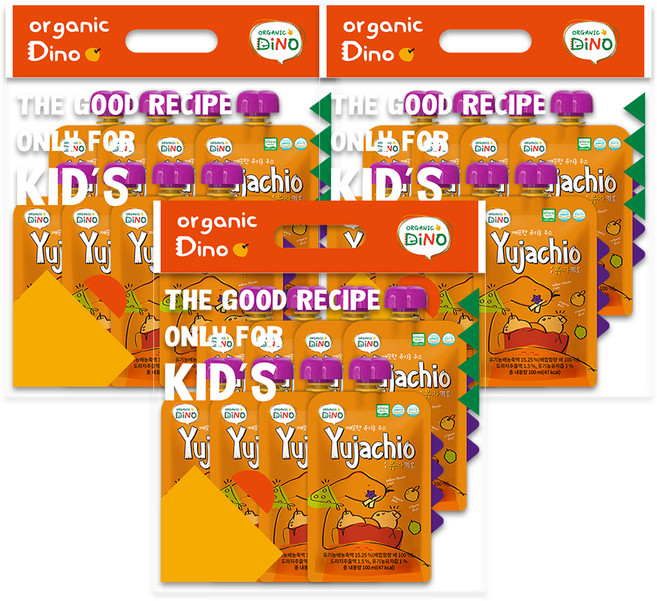 오가닉디노 유기농 배도라지 과채주스 유자키오, 100ml, 24개