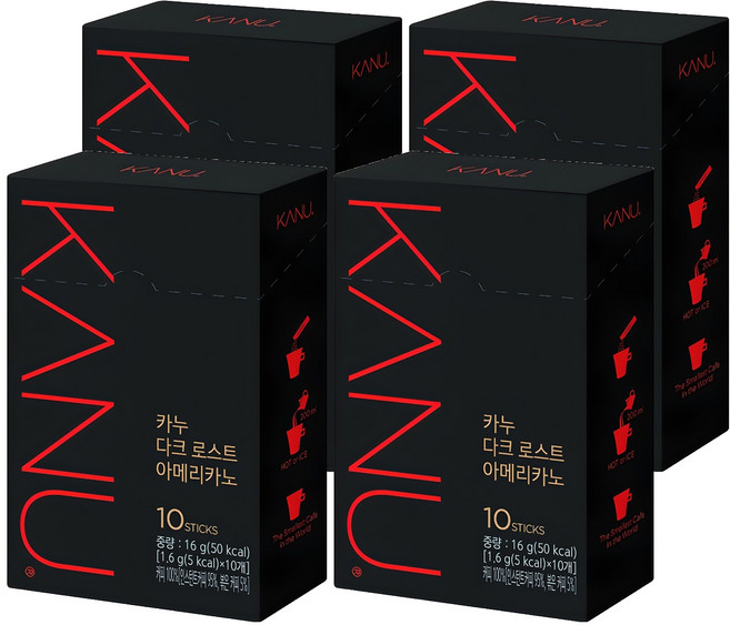 카누 다크 로스트 아메리카노 원두커피믹스, 1.6g, 10개입, 4개