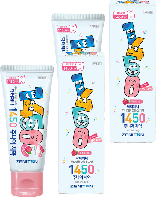 제니튼 닥터제니 1450 주니어 치약 라즈베리향, 60g, 2개