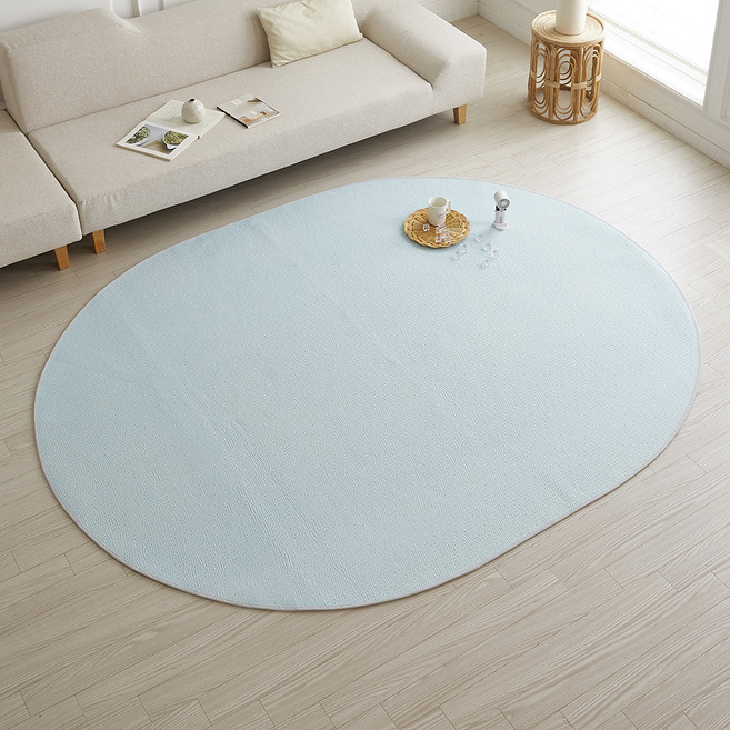 블레딕홈 로제 사계절 워셔블 시어서커 타원형 러그