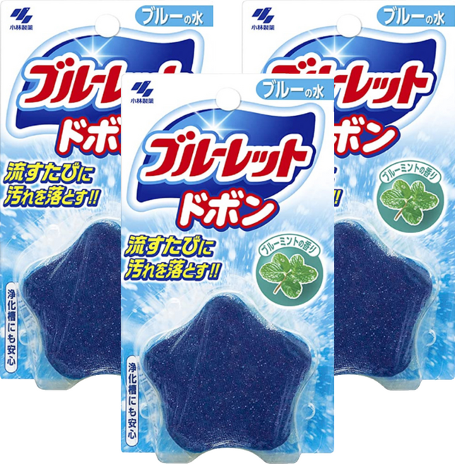 KOBAYASHI 小林製藥 BLUELET 星星馬桶球 藍色薄荷, 60g, 3個