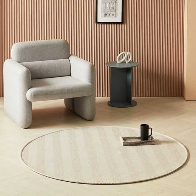 스칸디앤홈 먼지없는 쉐브론 사이잘룩 러그 워셔블 거실 카페트 원형