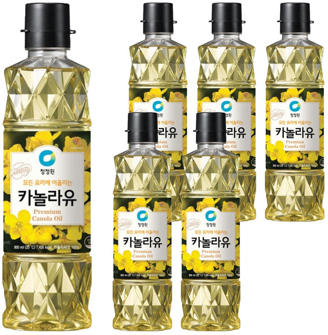 청정원 카놀라유, 900ml, 6개