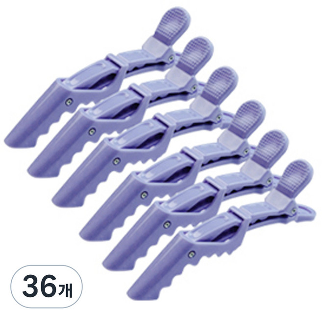 머니풀 컬러풀 악어이빨 미용실 집게핀 6P세트, 36개, 블루
