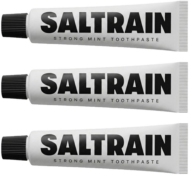 SALTRAIN 強效薄荷灰鹽牙膏, 30g, 3條