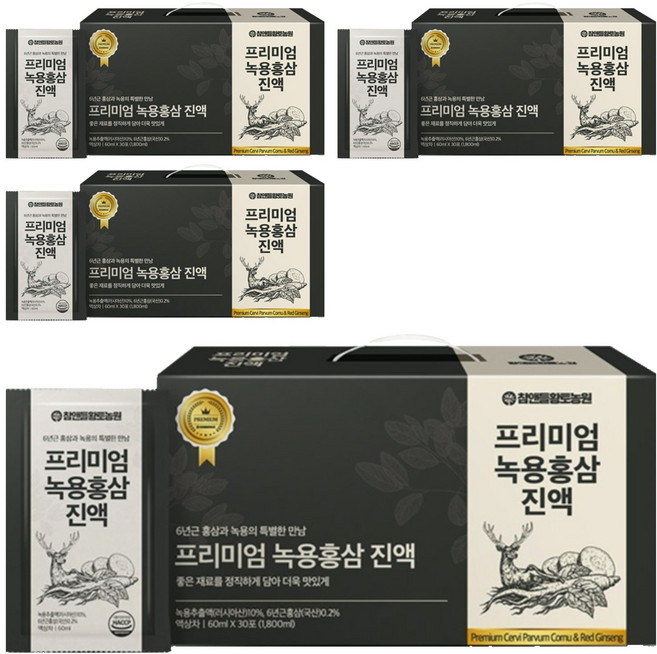 참앤들황토농원 프리미엄 녹용홍삼진액 30p, 4개, 1.8L