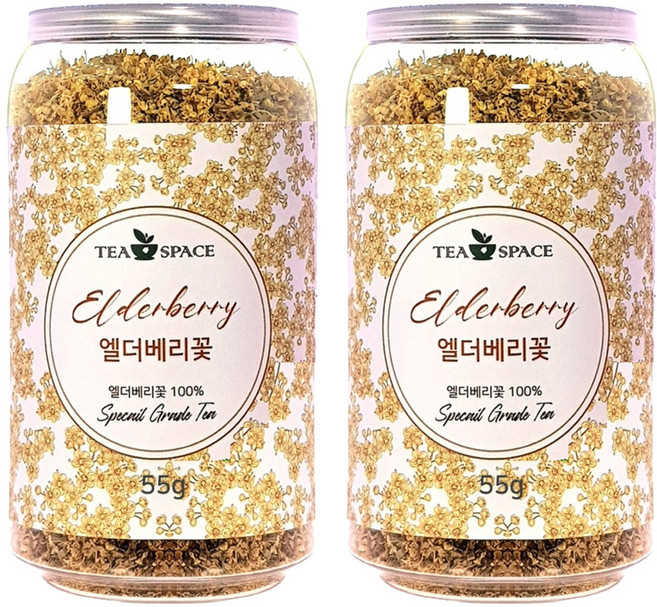 티스페이스 엘더베리 꽃차, 55g, 1개입, 2개