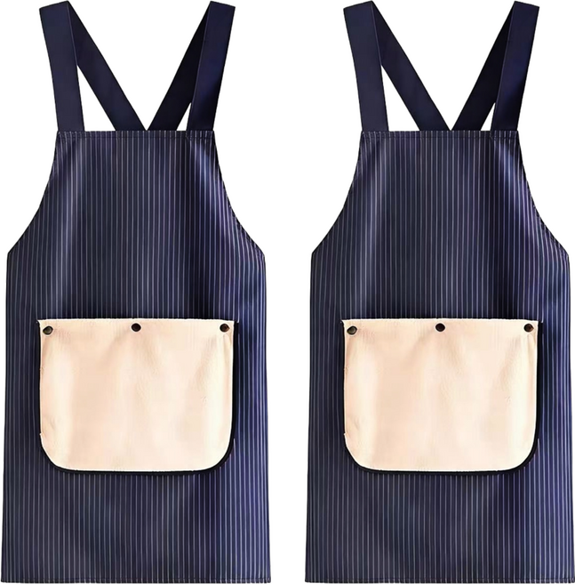 德利生活 可拆卸擦手巾圍裙, 藍色, 2個