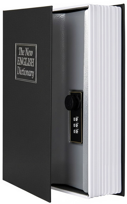 書本保險箱 鑰匙款 小(17.5 x 11.7 x 5.3cm), 黑色/藍色 顏色隨機