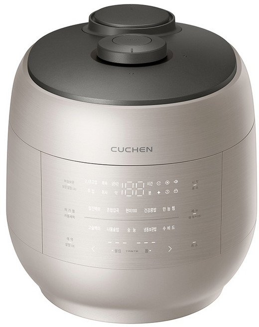 쿠첸 그레인 풀스테인리스 듀얼프레셔 IH 전기압력밥솥 10인용, CRT-UPDS1070SB, 샌드베이지