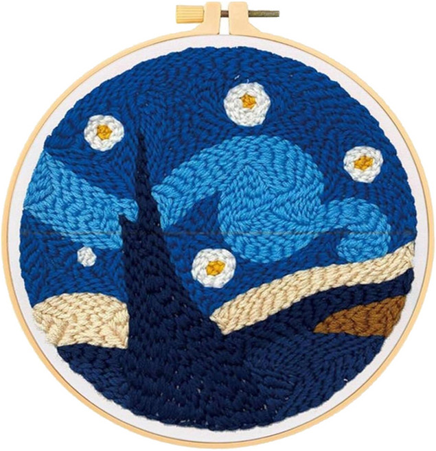 ARTJOY DIY打孔針刺繡套組, 星空款 藍色, 1組