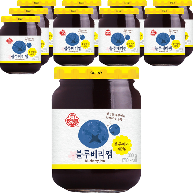 오뚜기 블루베리쨈, 300g, 10개