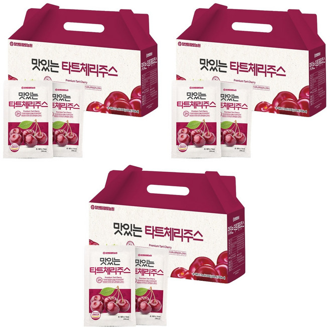 참앤들황토농원 맛있는 타트체리주스, 2.1L, 3개