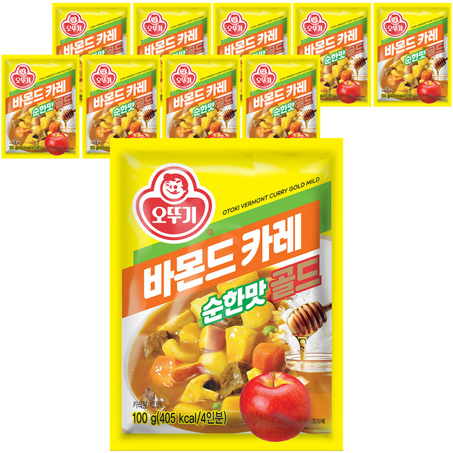 오뚜기 바몬드 카레 골드 순한맛, 100g, 10개