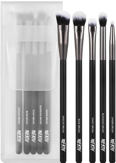 머지 아이 메이크업 브러쉬 5종 세트, 블랙, 1개 - 쿠팡