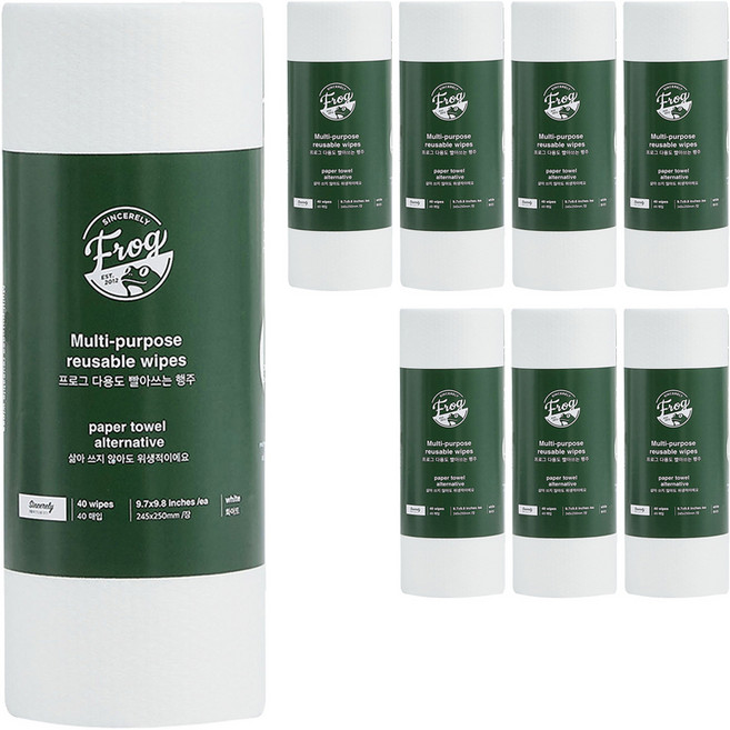 프로그 빨아쓰는 다용도 행주타올, 40개입, 8개