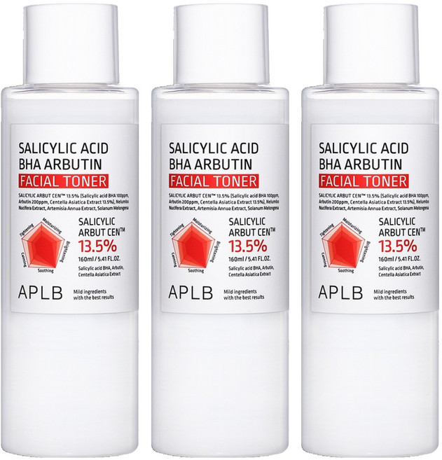 APLB 살리실산 바하 알부틴 페이셜 토너, 3개, 160ml