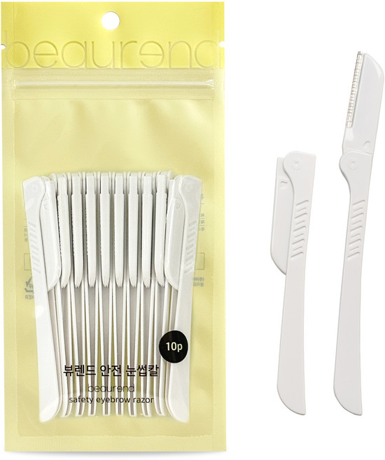 래쉬톡 접이식 눈썹 칼, 백색, 10개