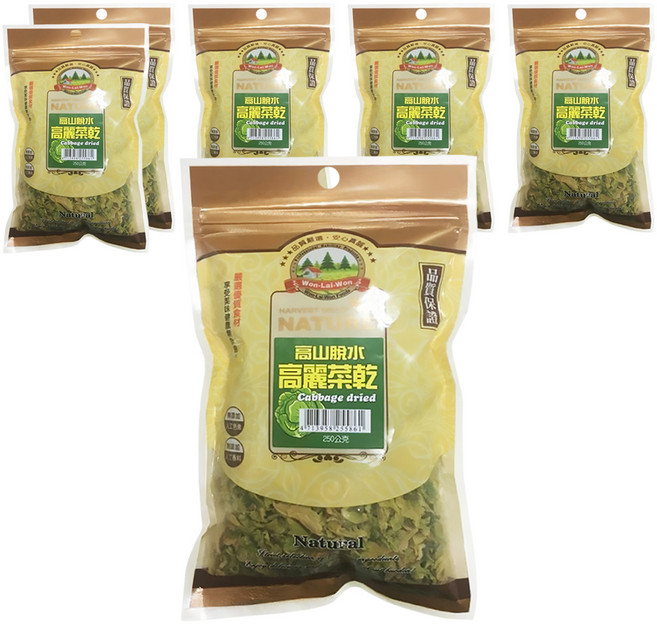 WON LAI WON 旺來旺 高山脫水高麗菜乾, 250g, 6包