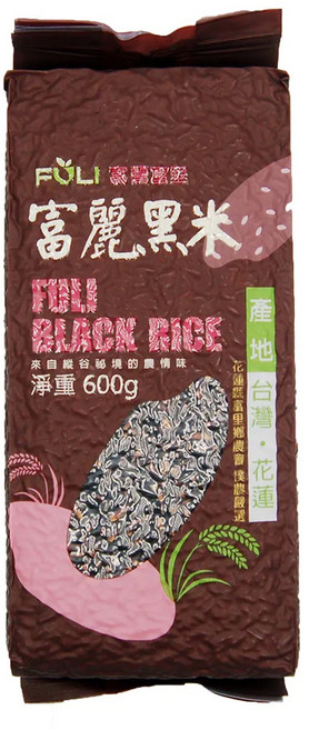 富里鄉農會 富麗黑糙米 二等米, 600g, 1個
