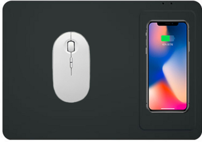 엔보우 고속 무선충전 15W 마우스패드 WCPADM1, 다크그레이, 1개