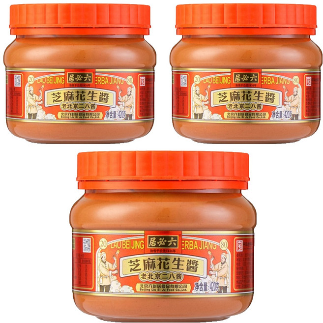 老北京花生芝麻混合芝麻醬, 420g, 3個