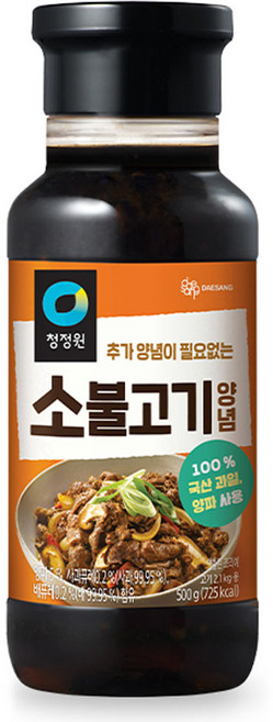 청정원 명가 소불고기 양념, 500g, 1개