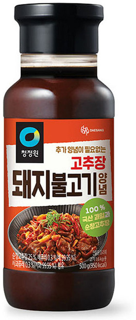 청정원 고추장 돼지불고기 양념, 500g, 1개
