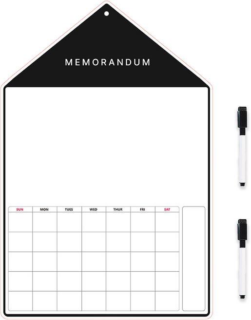 바코젤 냉장고 자석 대형 스케줄 달력, 블랙