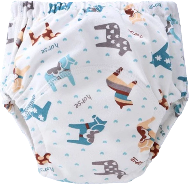 我家寶貝 寶寶學習褲 6層紗嬰兒布尿褲, 木馬, 1件