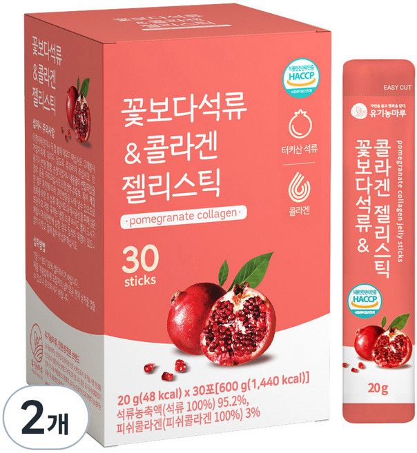 꽃보다석류 앤 콜라겐 젤리스틱 저분자 피쉬콜라겐, 2개, 600g