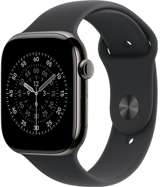 Apple 2025 Apple Watch S11 石瓦色鈦金屬 + M/L黑色運動型錶帶, 黑色, 46mm, GPS+Cellular