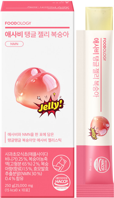 푸드올로지 애사비 탱글 젤리 복숭아맛 NMN, 1개, 10회분